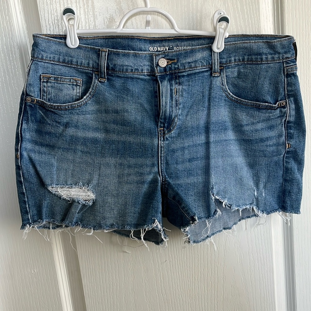 Old Navy Blue Jean Shorts Classic Cut-Off Style - Boyfriend